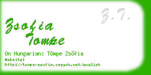 zsofia tompe business card